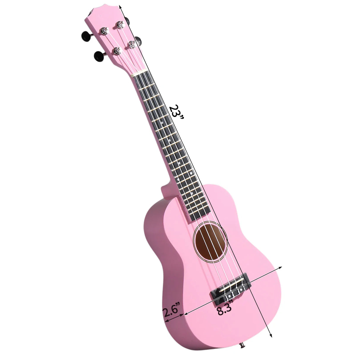 23-Inch Concert Ukulele Starter Kit, Linden Wood with Rosewood Fingerboard