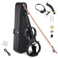 Full-Size 4/4 Electric Violin Kit with Case, Bow and Headphones, Black
