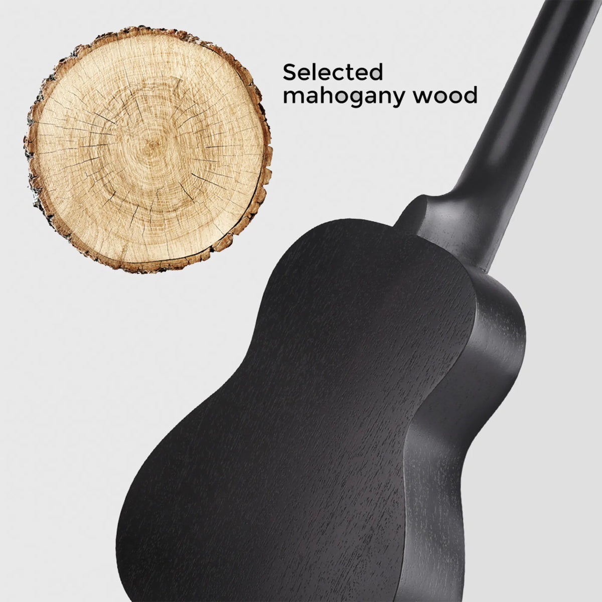 23-Inch Concert Mahogany Ukulele Starter Kit, Matte Black