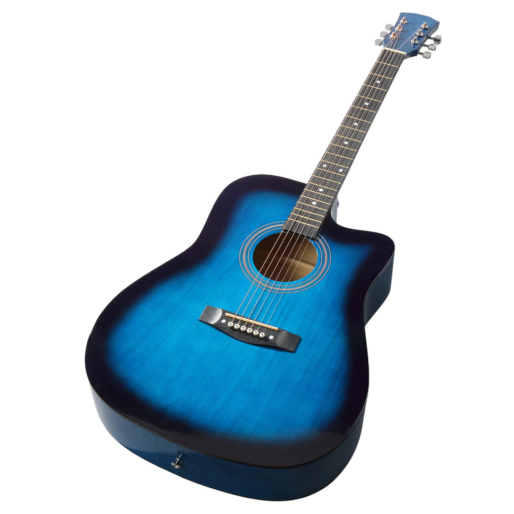41-Inch Cutaway Acoustic Guitar Starter Kit, Blue