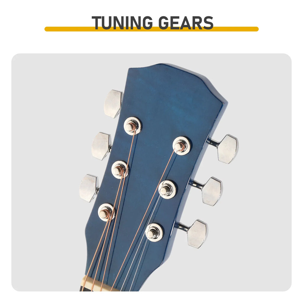 41-Inch Cutaway Acoustic Guitar Starter Kit, Blue
