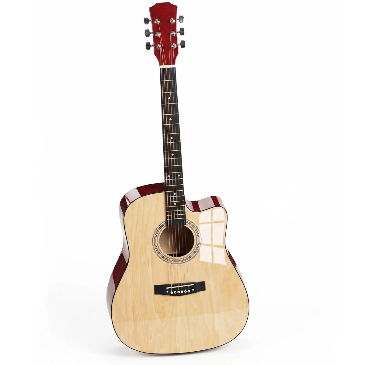 41-Inch Cutaway Acoustic Guitar Starter Kit, Natural Wood