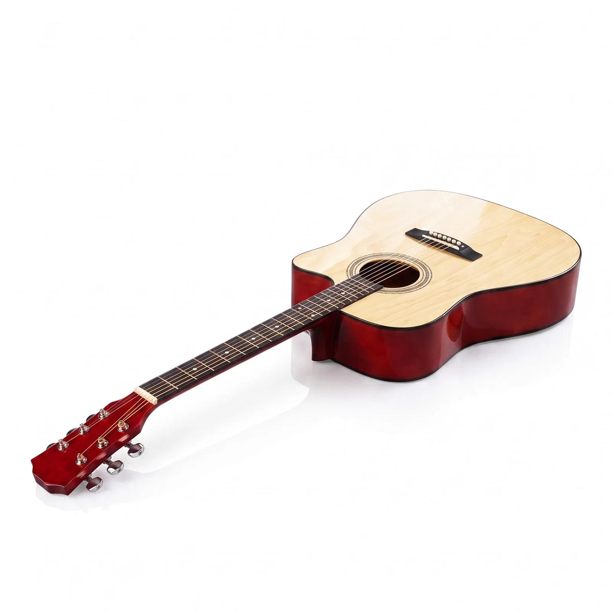 41-Inch Cutaway Acoustic Guitar Starter Kit, Natural Wood