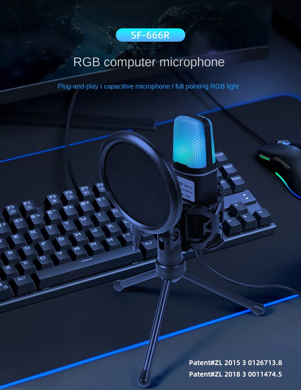 RGB USB Condenser Microphone for Gaming, Streaming and Podcasts