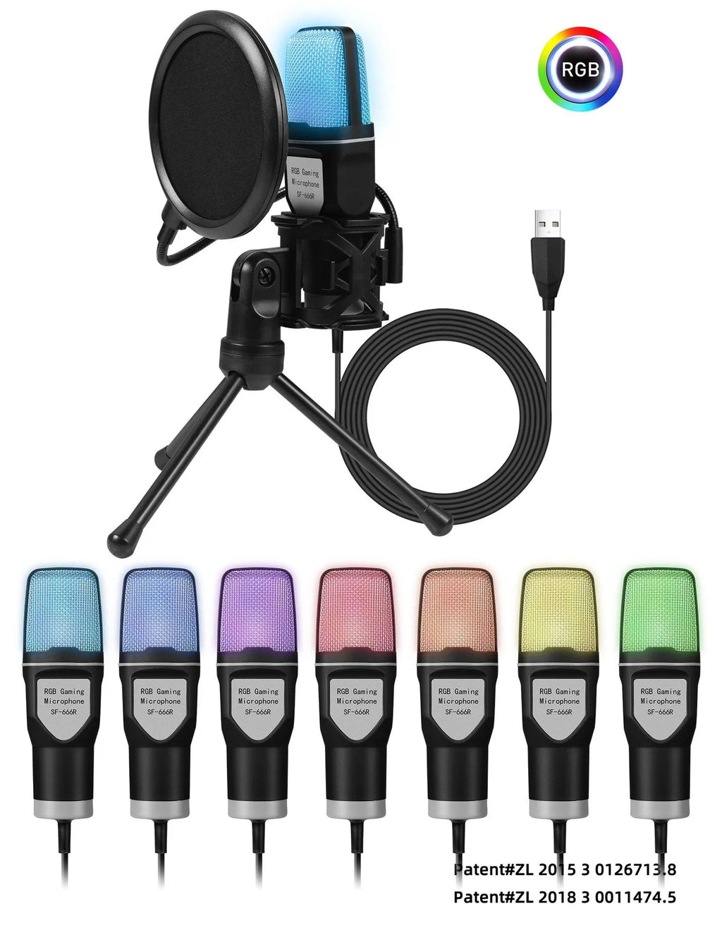 RGB USB Condenser Microphone for Gaming, Streaming and Podcasts